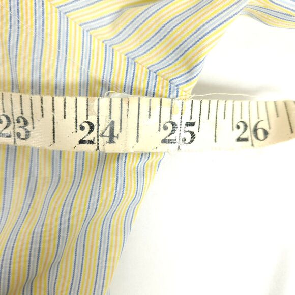Brooks Brothers Mens Yellow Blue Striped Button Up Dress Shirt Size 16 - 33 Tall - Picture 6 of 8
